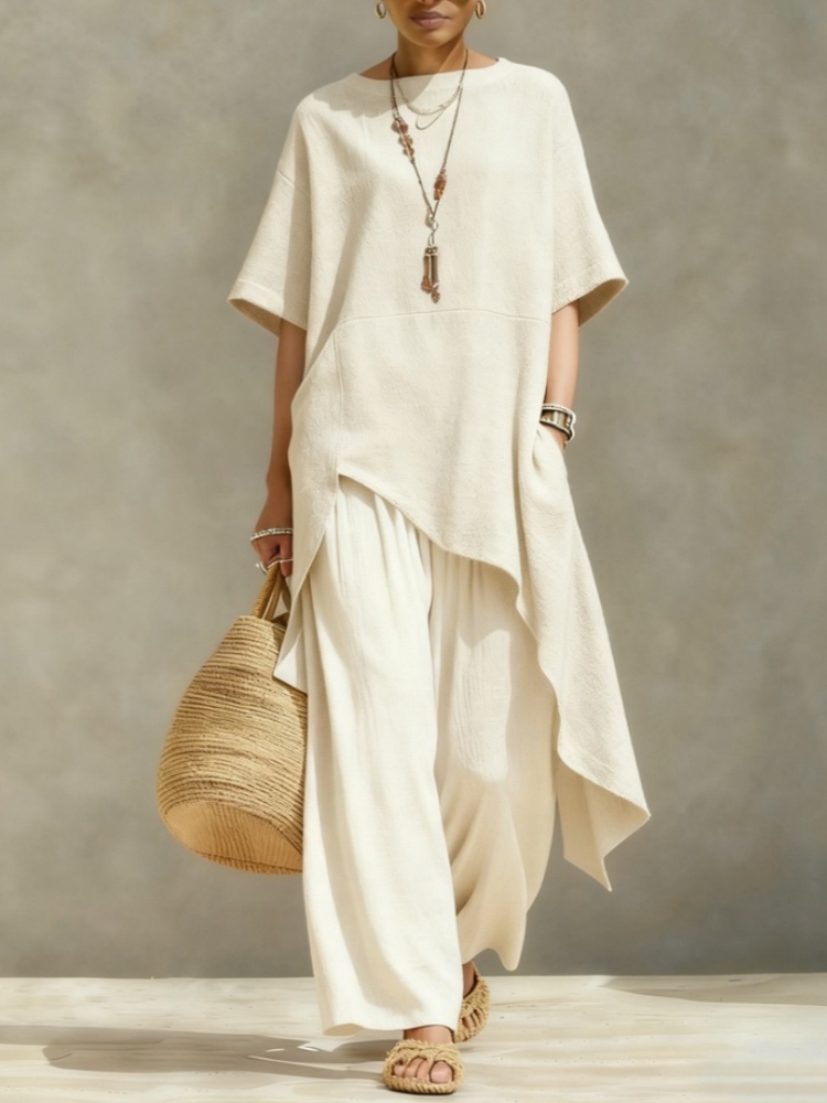 Summer Linen Clothing For Women - Conjuntos de Calças de Algodão e