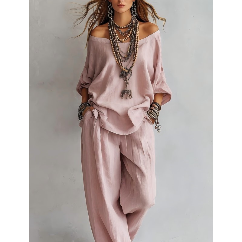 Summer Linen Clothing For Women - Conjunto Casual de Verão para Mulheres