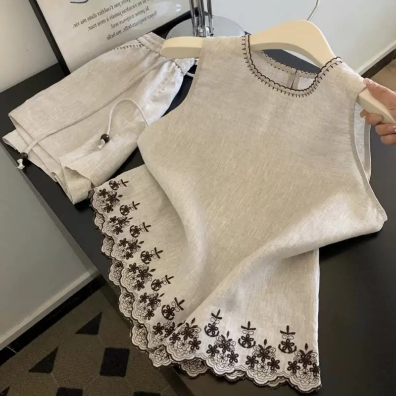 Summer Linen Clothing For Women - Simples estilo dinheiro velho algodão e