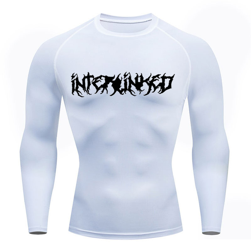 Rash Guard Long Sleeve - Camisa branca de compressão manga longa