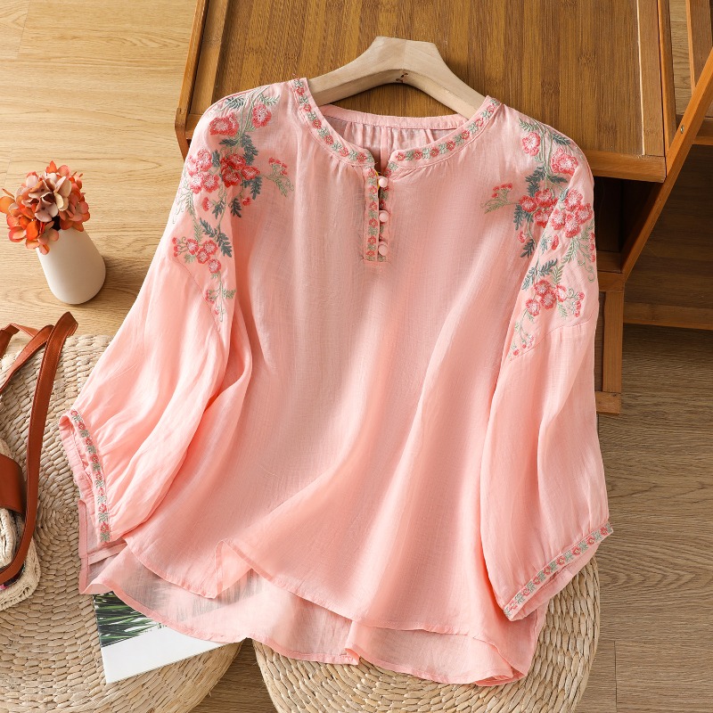 Summer Linen Clothing For Women - Estilo chinês roupas femininas blusas vintage