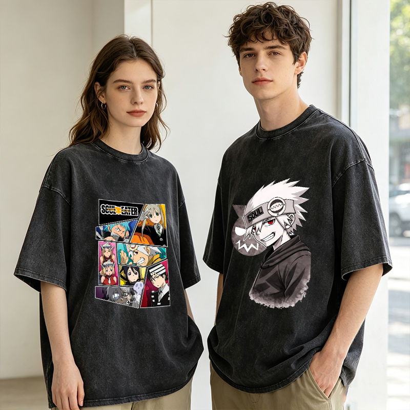 Vintage Summer Clothing Men - Camiseta Unissex Soul Eater Estilo Vintage