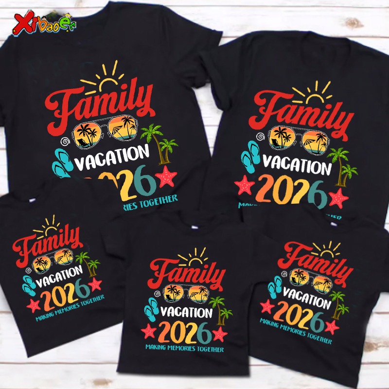 Summer Clothing Europe - Personalizado família férias 2026 camisa retro