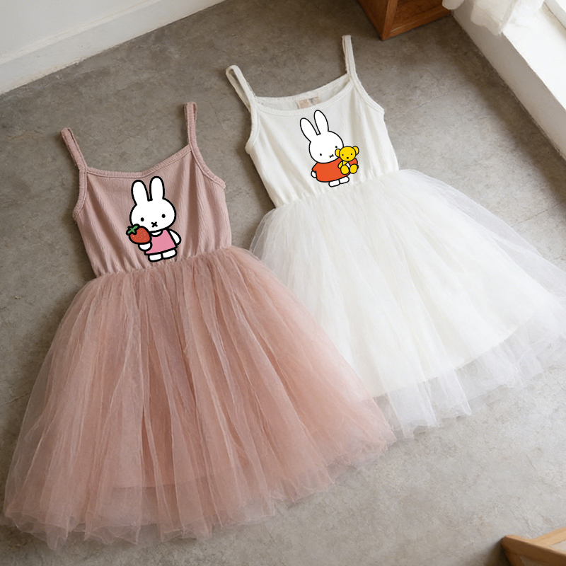 Summer Clothing Gifts - Vestido Infantil Miffy com Alças Finas