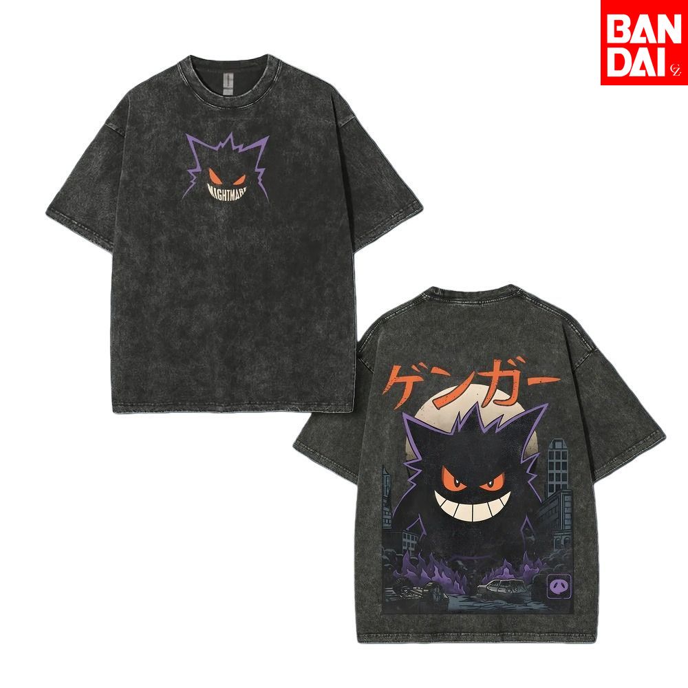 Vintage Summer Clothing Men - Camiseta Masculina Pokémon Gastly Haunter Gengar