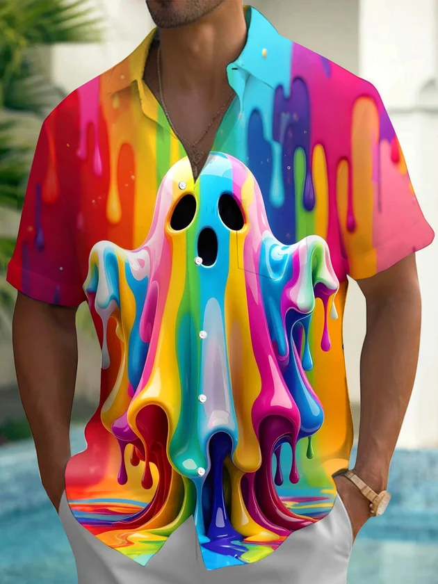 Summer Clothing Drip - Camisa Masculina de Halloween 2026 com