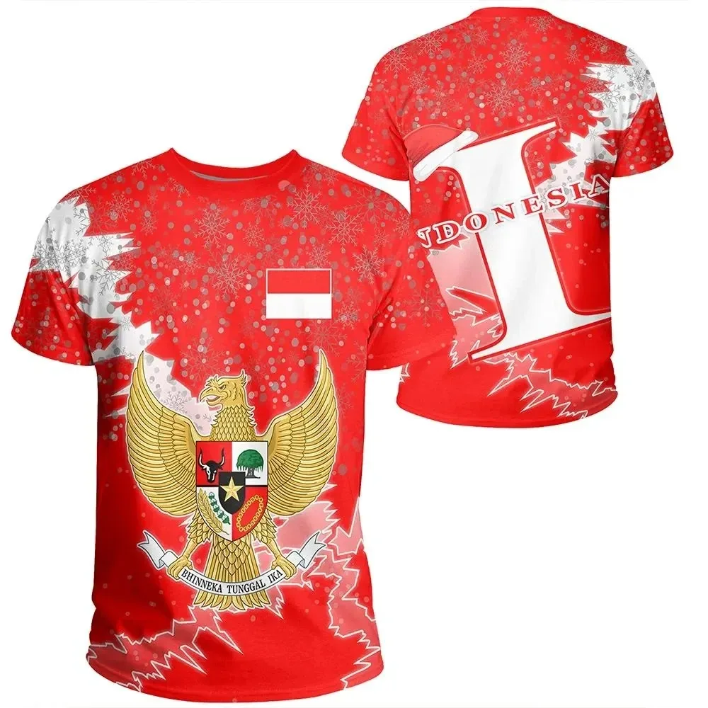 Summer Clothing Teens - Camiseta com bandeira indonésia masculina, estampa