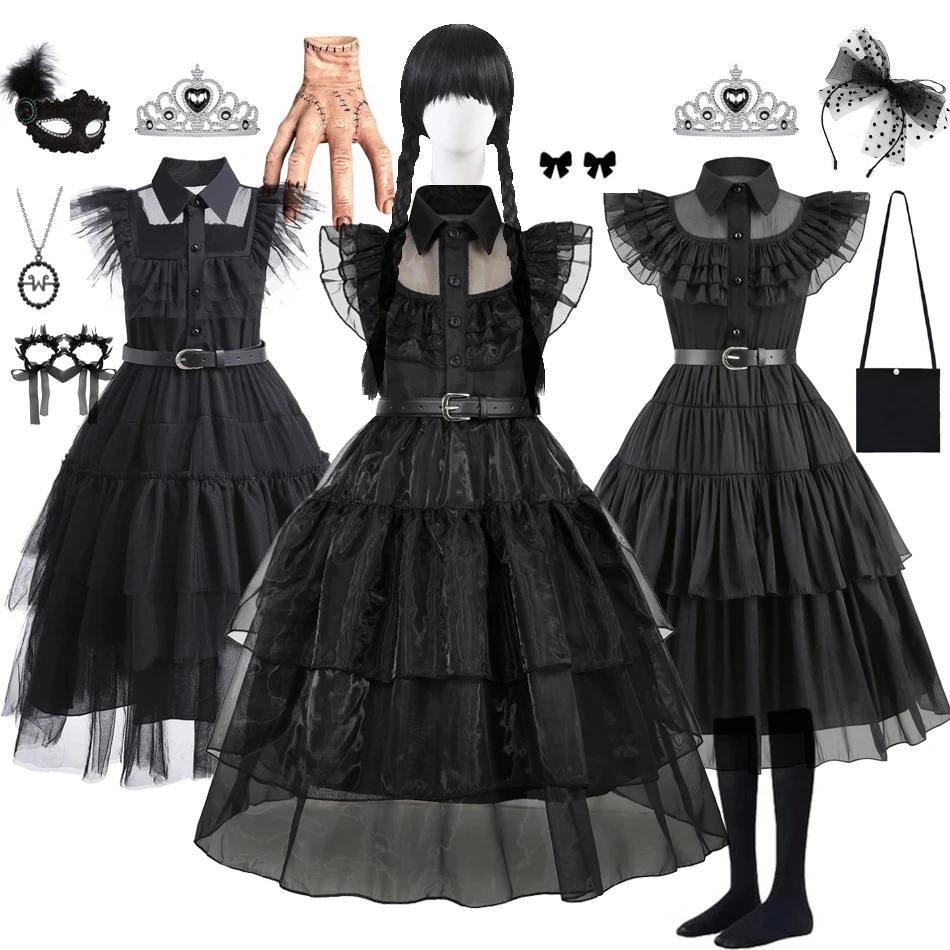 Summer Clothing Teens - Trajes pretos vestido para meninas traje