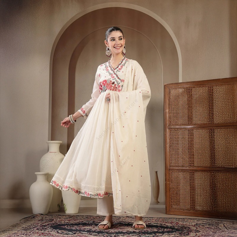 Summer Clothing Pakistan - Conjunto de Kurti Anarkali de Algodão