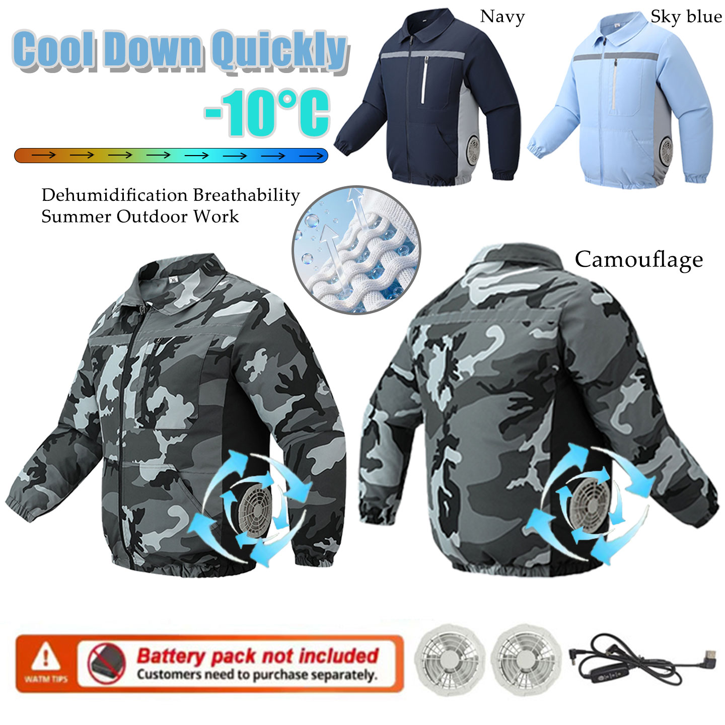 Summer Clothing Drive - Roupa de Trabalho com Ventilador para