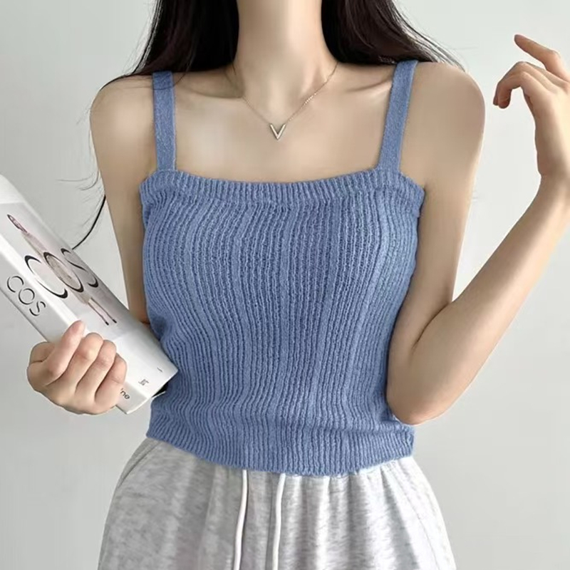 Summer Clothing Teens - Top cami de malha para mulheres