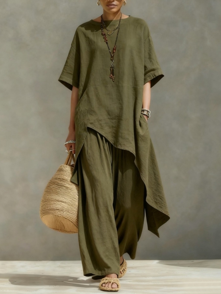Conjuntos de Calças de Algodão - Summer Linen Clothing For Women avaliação e preço