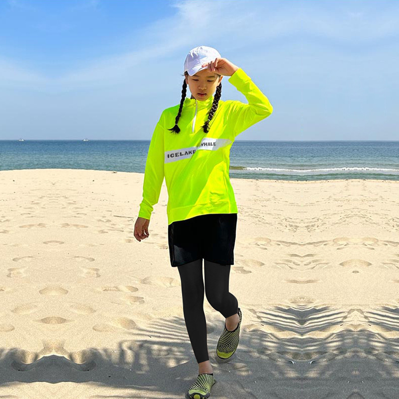Três peças Neon Cover Up Swimw - Rash Guard Long Sleeve avaliação e preço