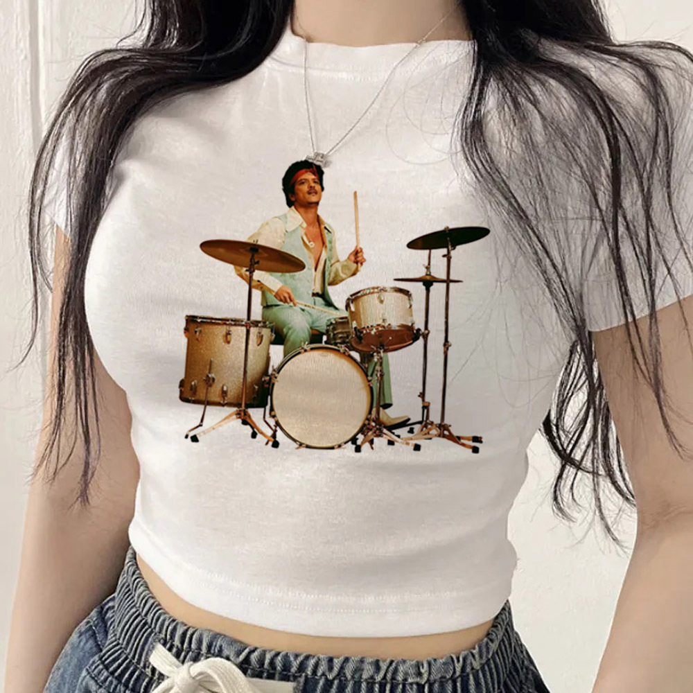 Camiseta crop top Bruno Mars,  - Summer Clothing Teens avaliação e preço