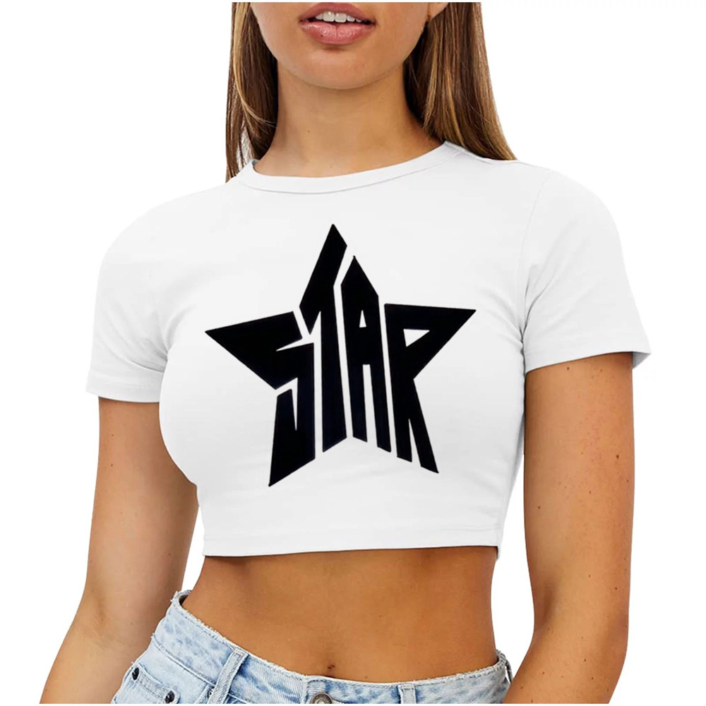 Crop tops Y2k dos anos 2000, t - Summer Clothing Teens avaliação e preço