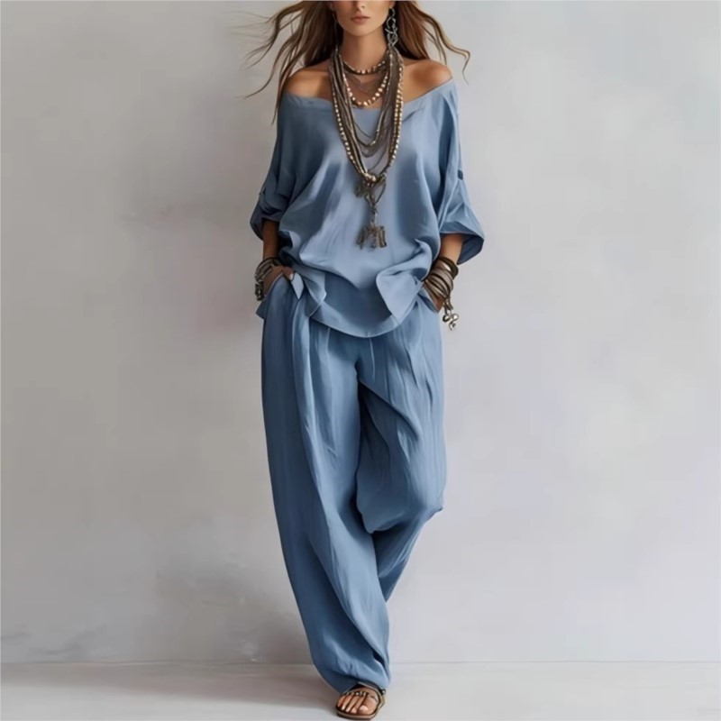Conjunto Casual de Verão para  - Summer Linen Clothing For Women avaliação e preço