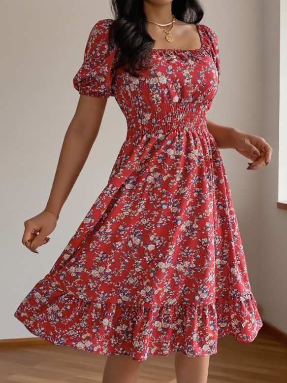 Vestido Midi Feminino de Verão - Summer Clothing Pakistan avaliação e preço
