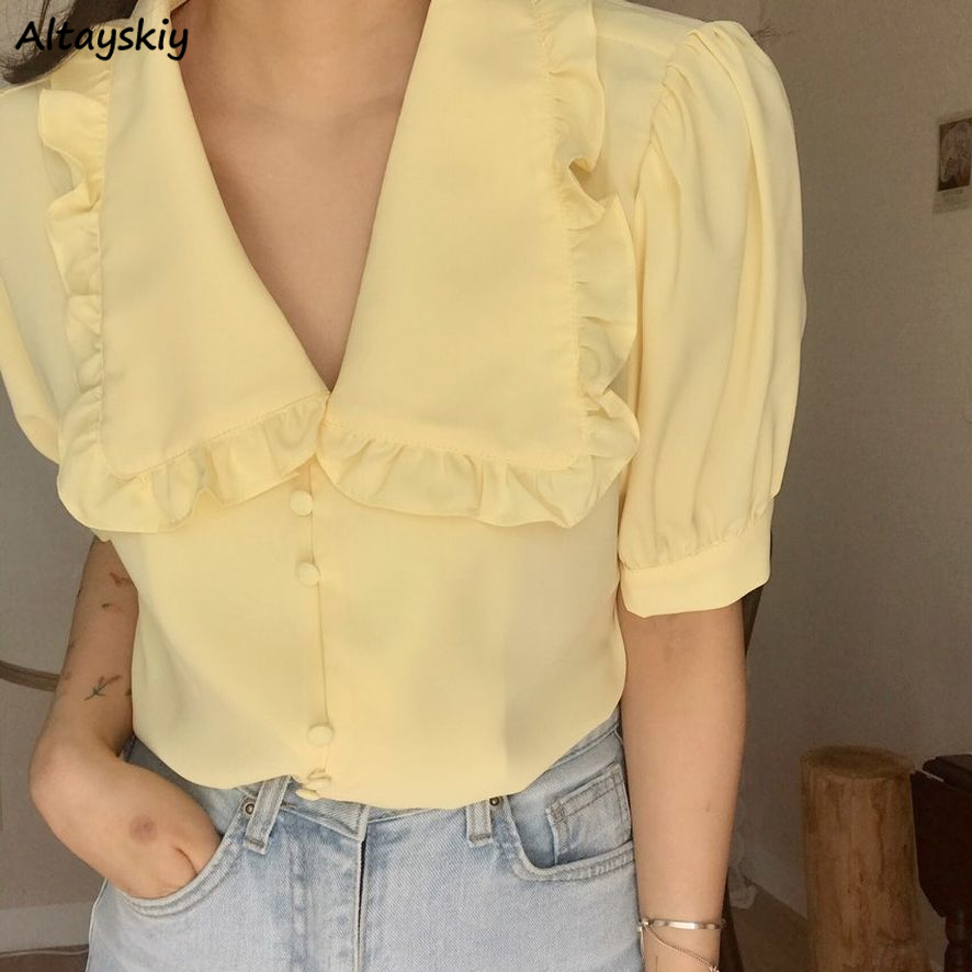 Blusas femininas sólidas babad - Summer Clothing Teens avaliação e preço