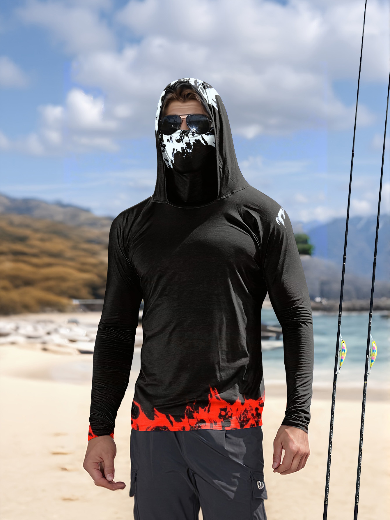 Camisa de pesca masculina com  - Rash Guard Long Sleeve avaliação e preço
