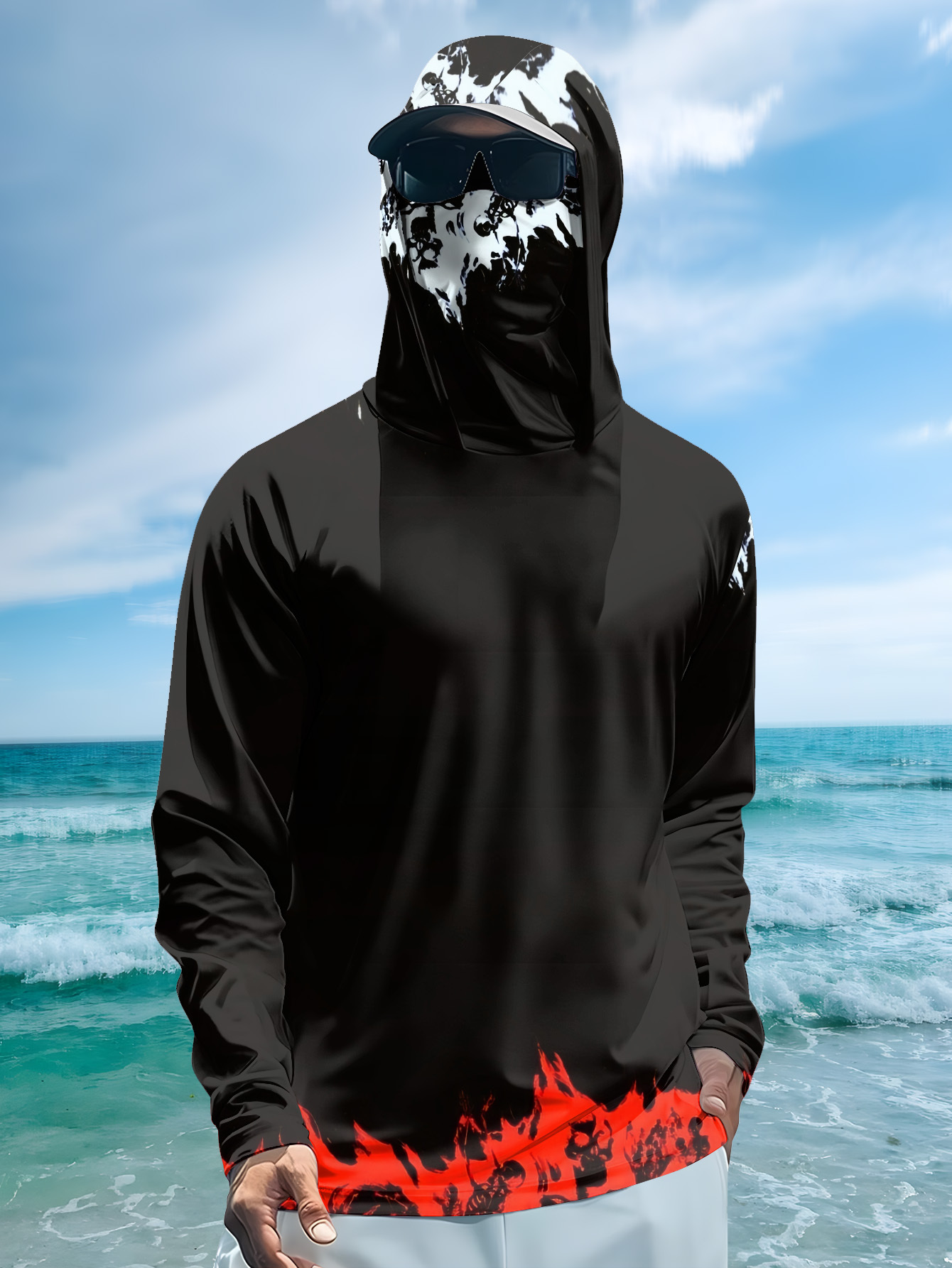Camisa de pesca masculina com  - Rash Guard Long Sleeve avaliação e preço