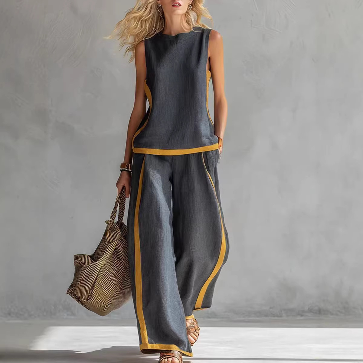 Conjuntos de Linho Femininos e - Summer Linen Clothing For Women avaliação e preço