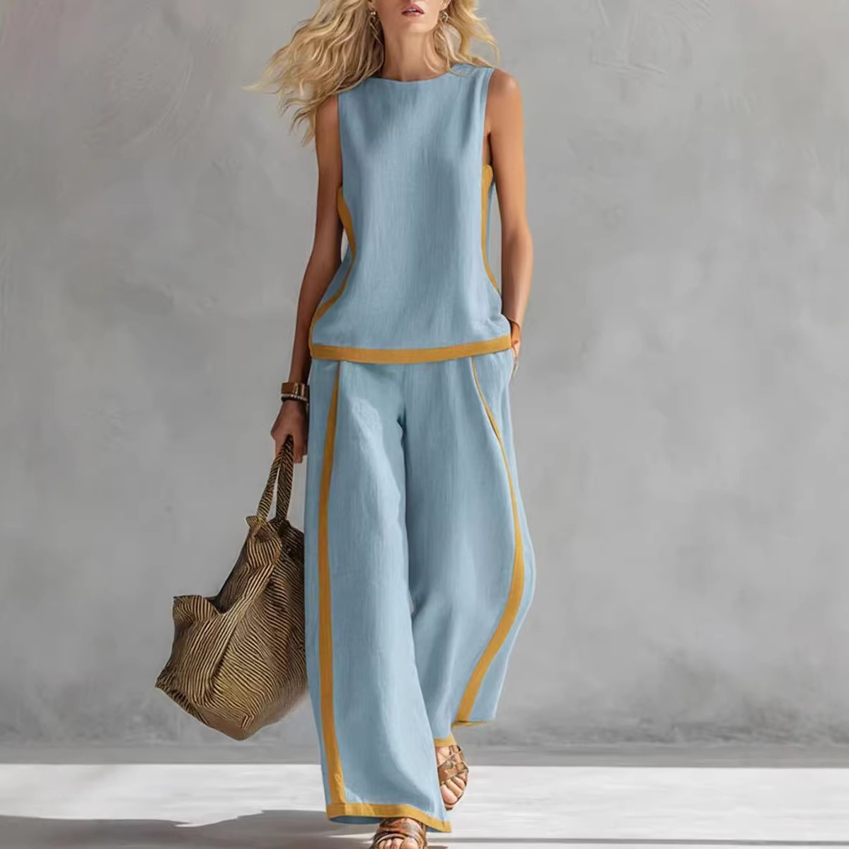 Conjuntos de Linho Femininos e - Summer Linen Clothing For Women avaliação e preço