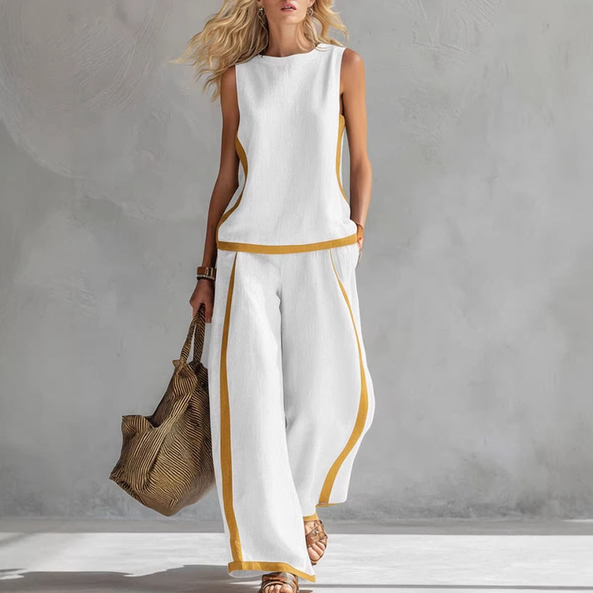 Conjuntos de Linho Femininos e - Summer Linen Clothing For Women avaliação e preço