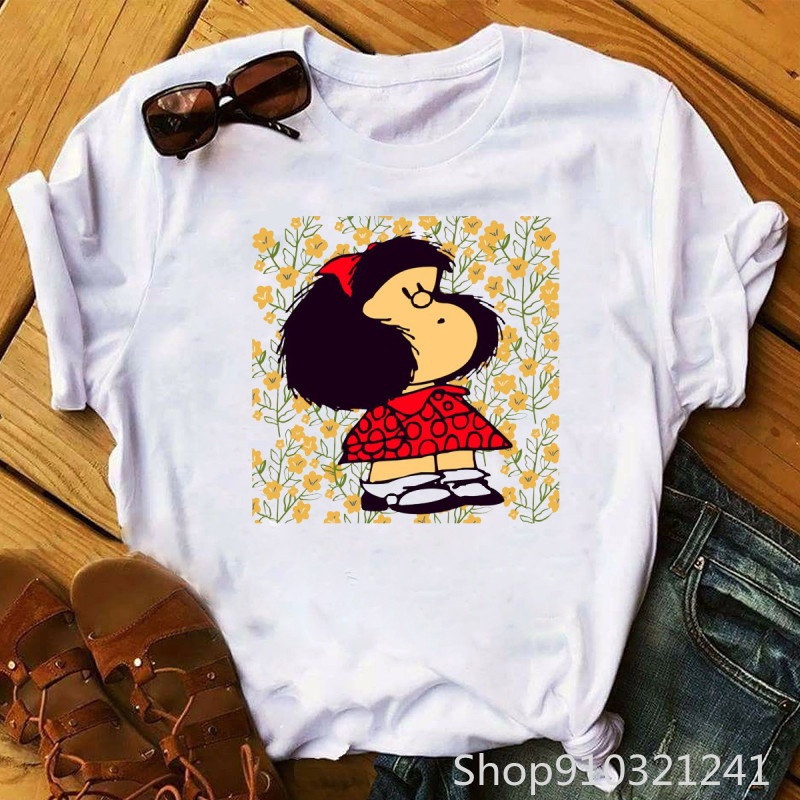 Rock roll mafalda camiseta eng - Summer Clothing Teens avaliação e preço