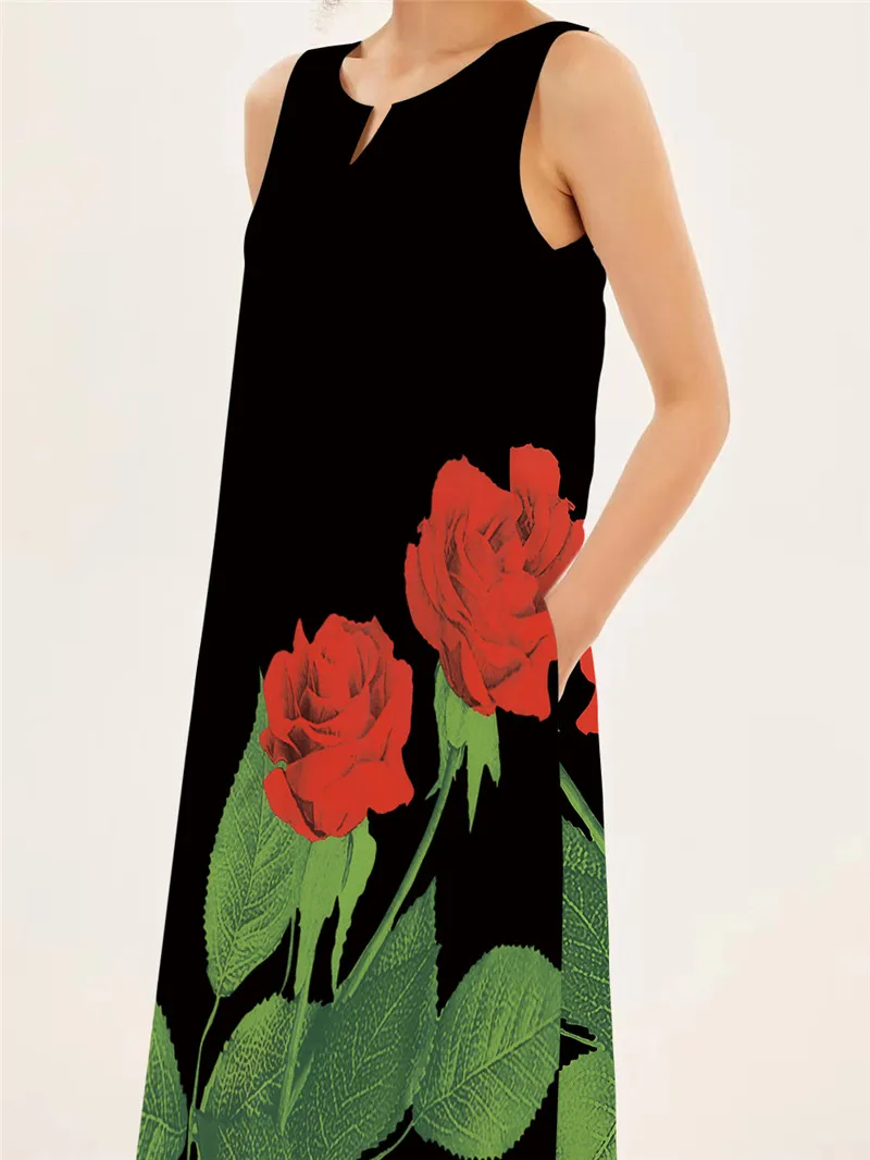 Vestido longo com estampa de r - Summer Rose Clothing avaliação e preço