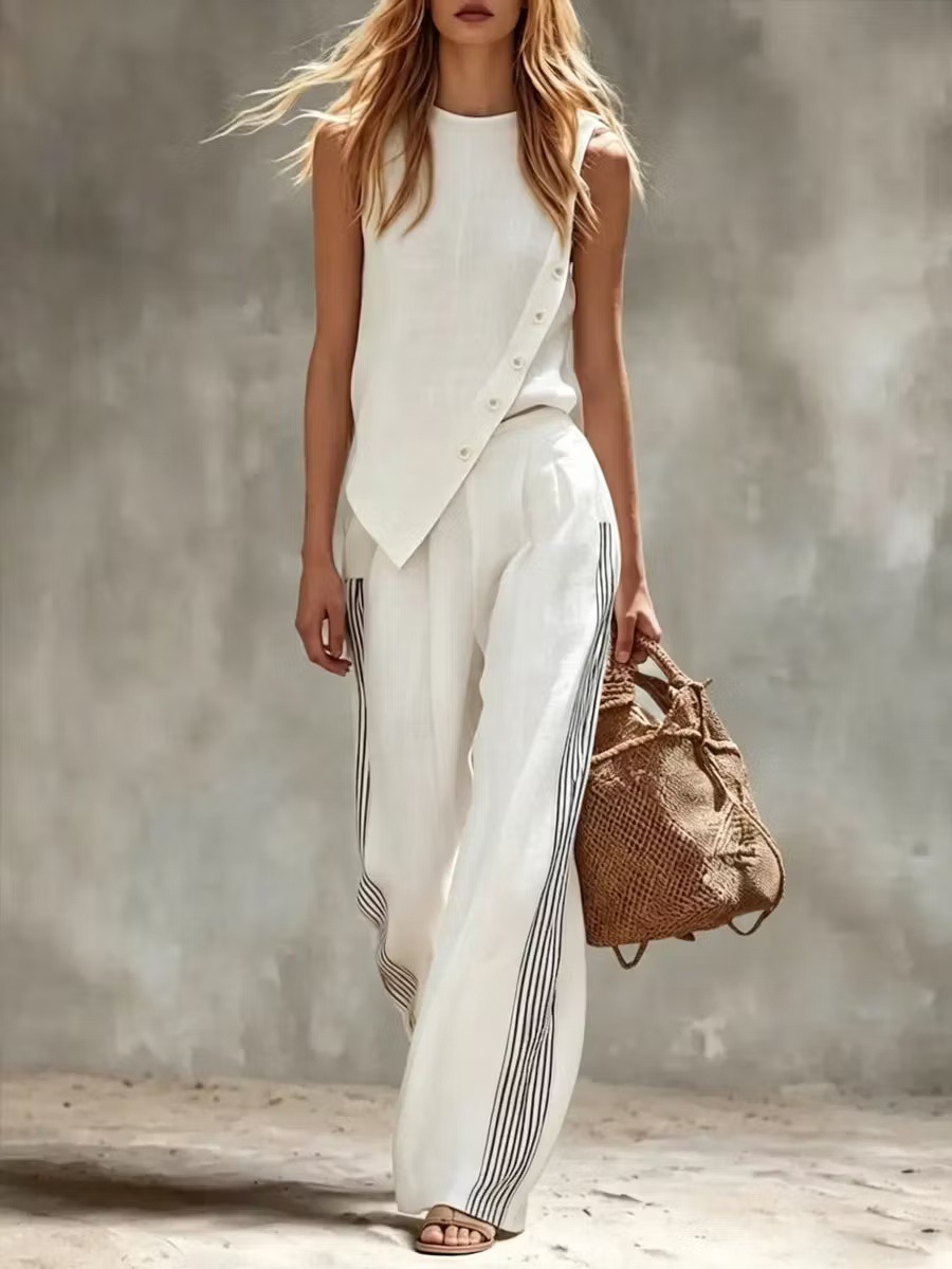 Conjunto de 2 Peças de Linho S - Summer Linen Clothing For Women avaliação e preço