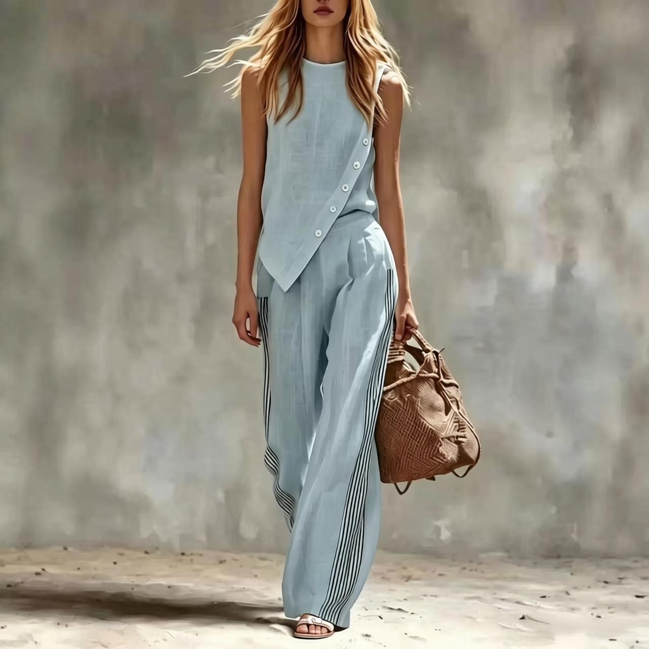 Conjunto de 2 Peças de Linho S - Summer Linen Clothing For Women avaliação e preço