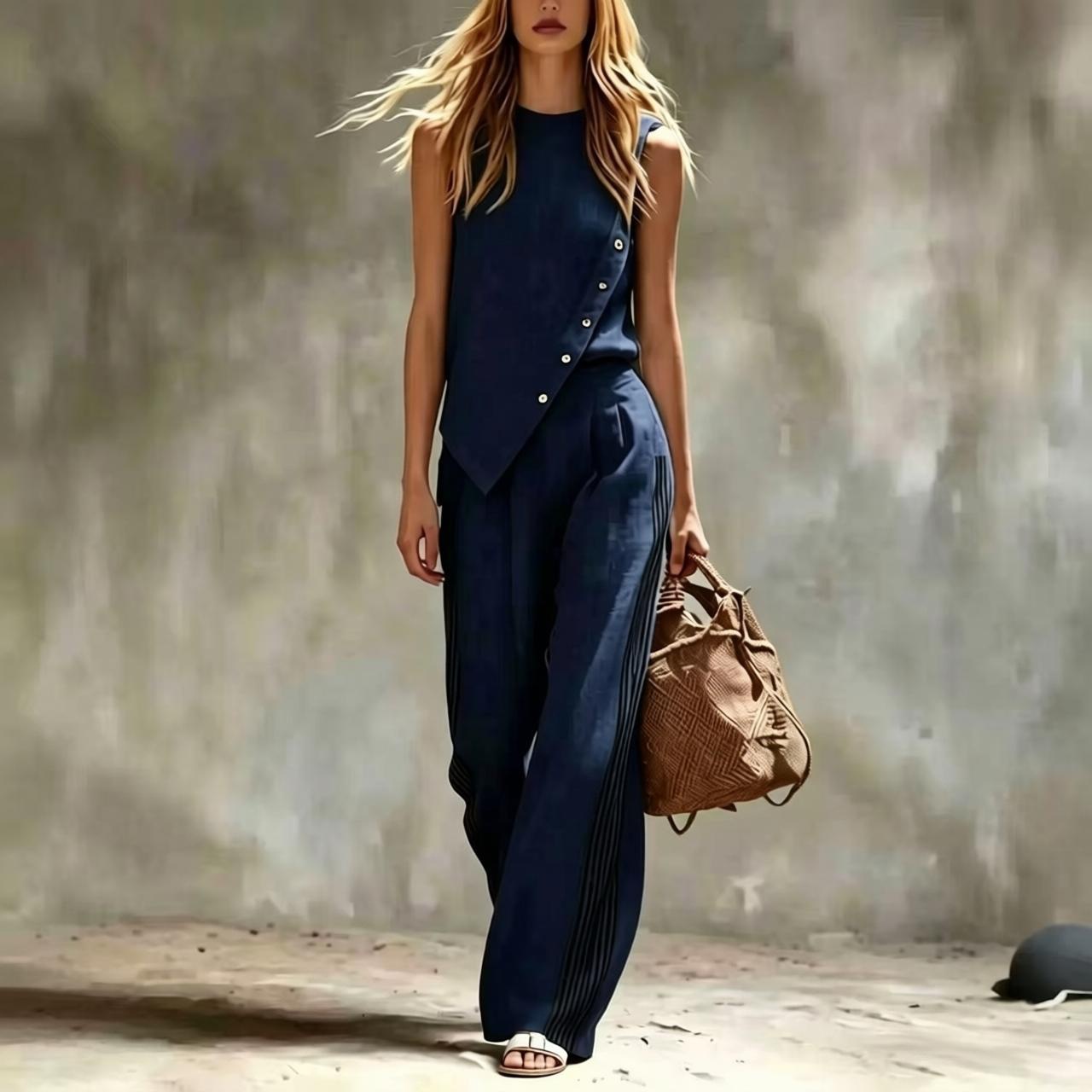 Conjunto de 2 Peças de Linho S - Summer Linen Clothing For Women avaliação e preço