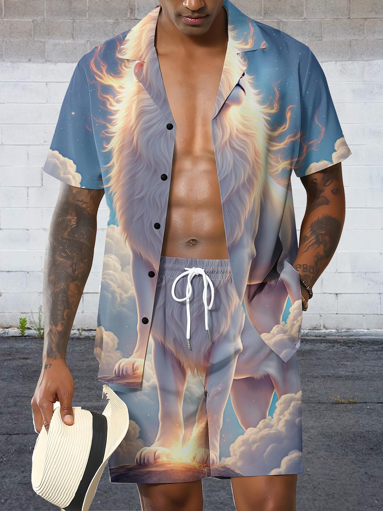 Conjuntos de Camisas Masculina - Summer Clothing Drip avaliação e preço
