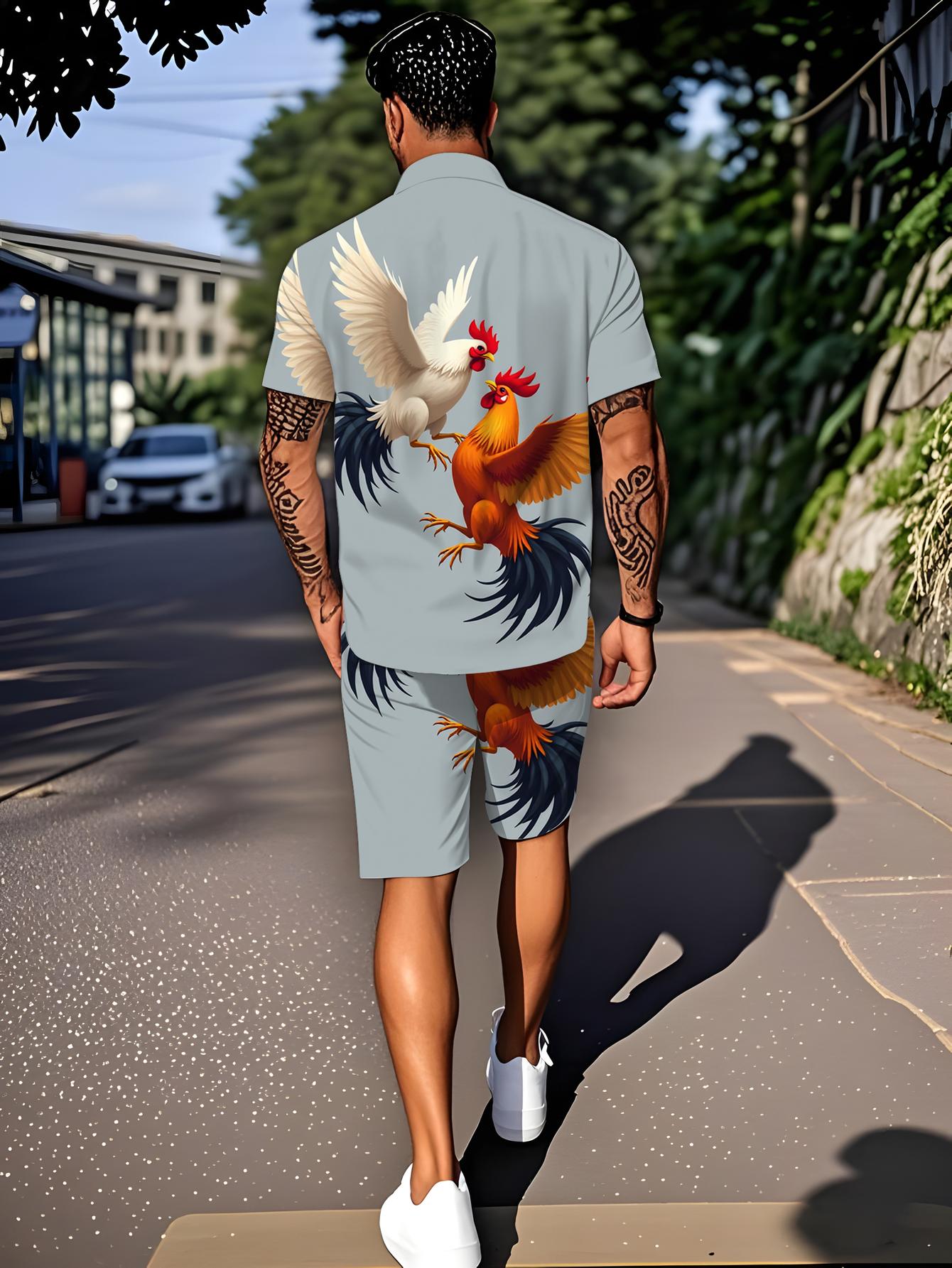Conjuntos de Camisas Masculina - Summer Clothing Drip avaliação e preço