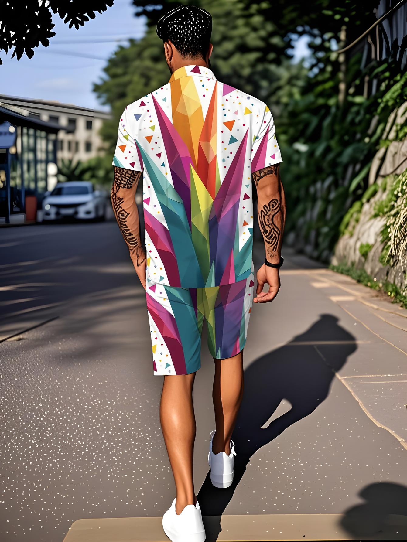 Conjuntos de Camisas Masculina - Summer Clothing Drip avaliação e preço