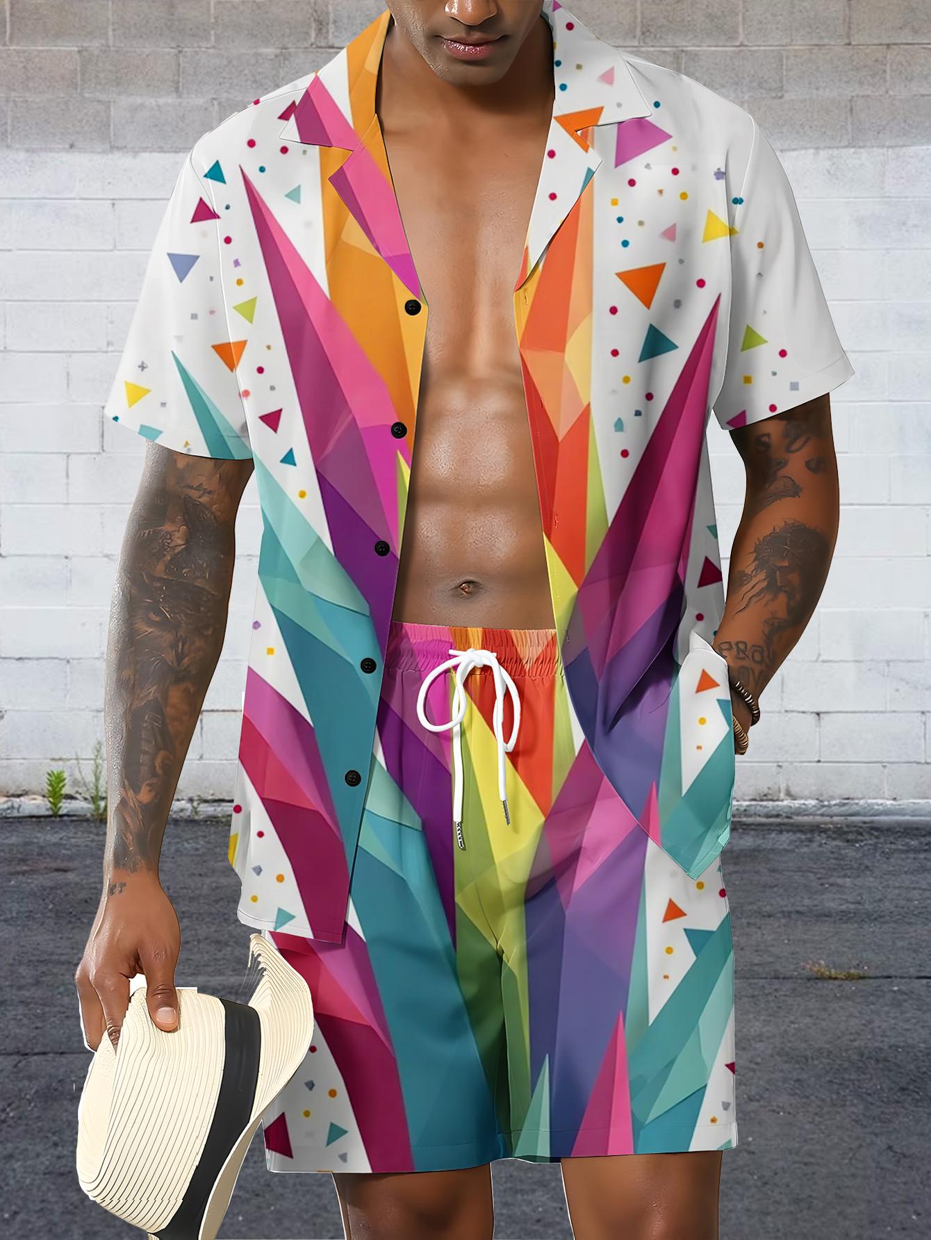 Conjuntos de Camisas Masculina - Summer Clothing Drip avaliação e preço