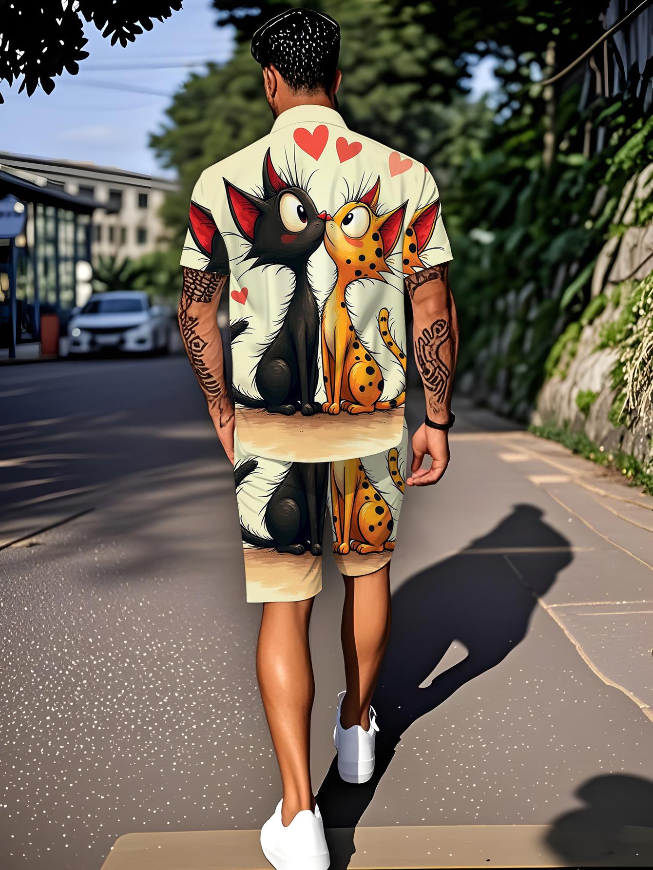Conjuntos de Camisas Masculina - Summer Clothing Drip avaliação e preço