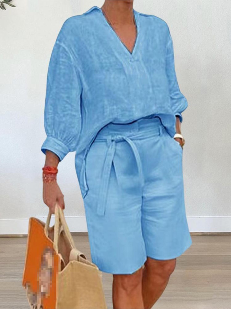 Ternos femininos estilo elegan - Summer Linen Clothing For Women avaliação e preço