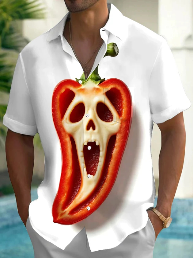 Camisa Masculina de Halloween  - Summer Clothing Drip avaliação e preço