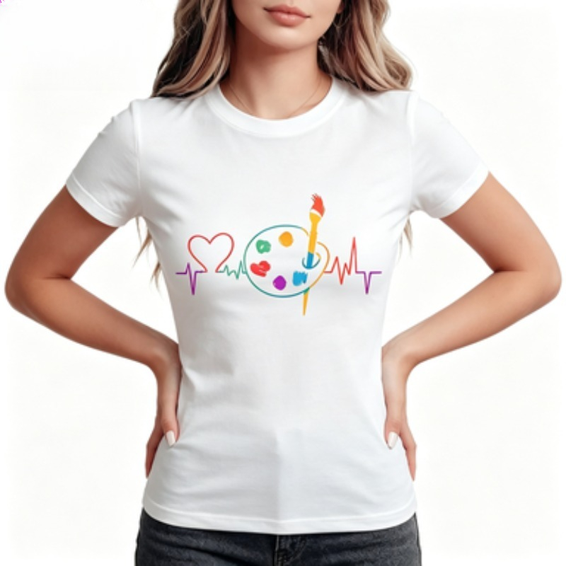 Camiseta Casual Feminina Color - Summer Clothing Color Palette avaliação e preço