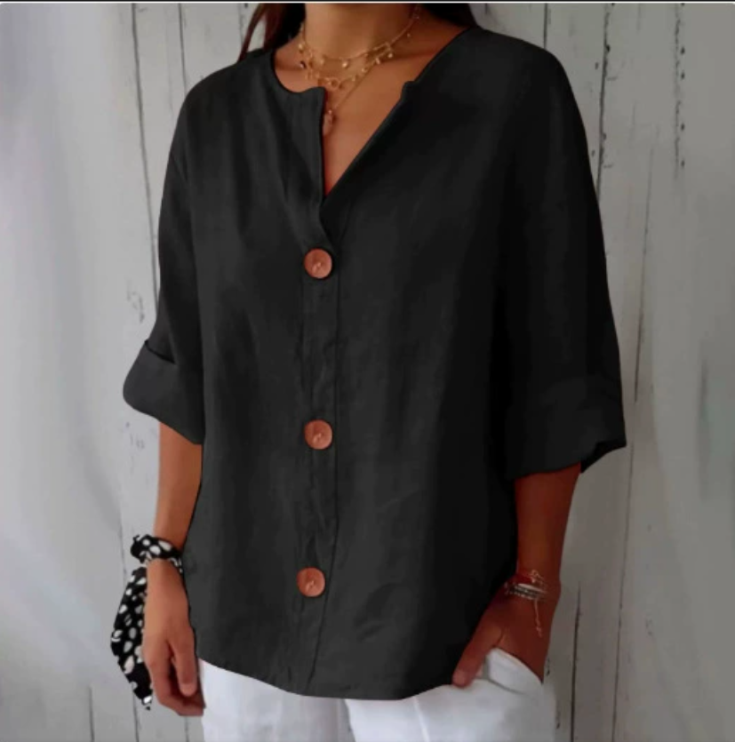 Camisa e Blusas Plus Size Femi - Summer Linen Clothing For Women avaliação e preço