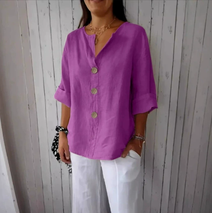 Camisa e Blusas Plus Size Femi - Summer Linen Clothing For Women avaliação e preço