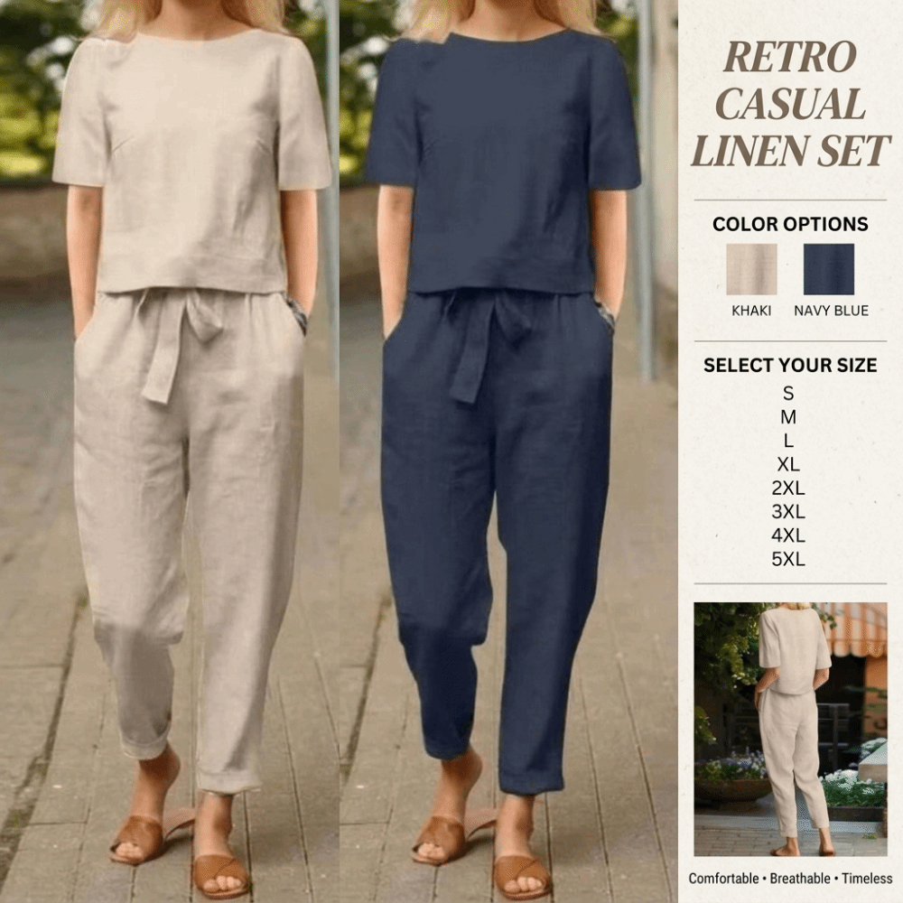Conjunto Feminino de Algodão e - Summer Linen Clothing For Women avaliação e preço